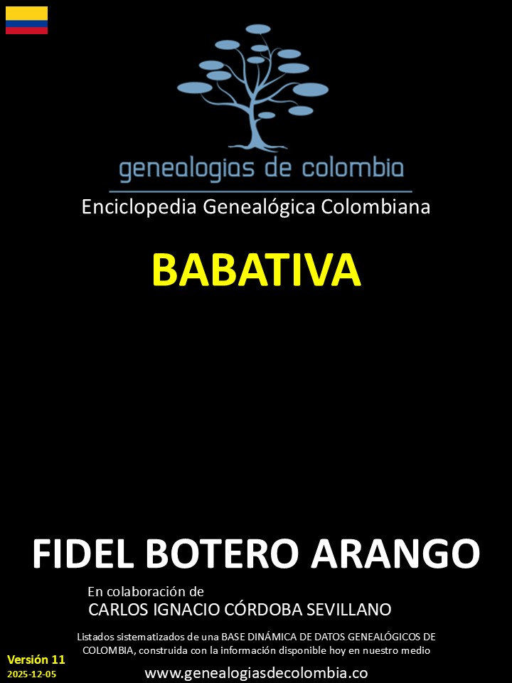 Este libro incluye el apellido Babativa