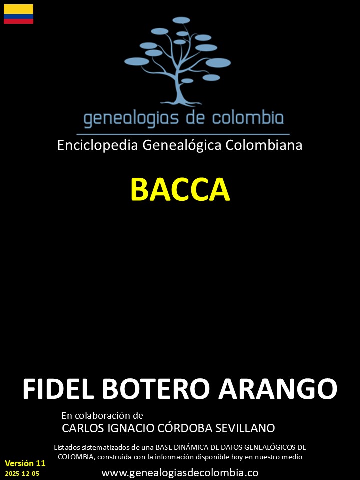 Este libro incluye el apellido Bacca