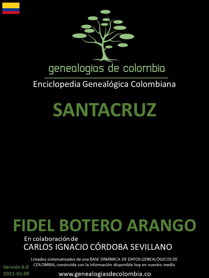 Genealog as de la famila de apellido SANTACRUZ en Colombia